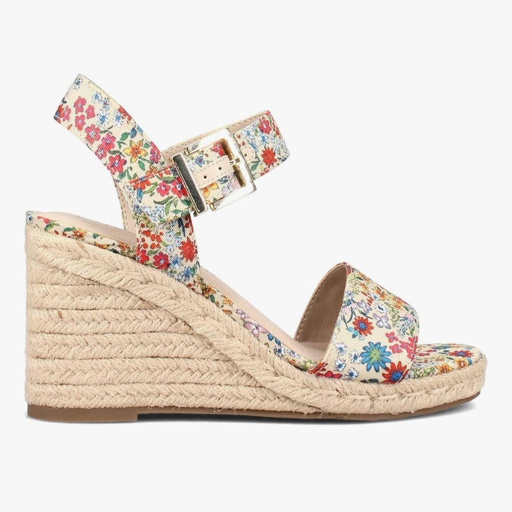 Floral Women's life stride tango 2 sandal. Three inch wedge heels. Size 9.5 - Picture 2 of 12